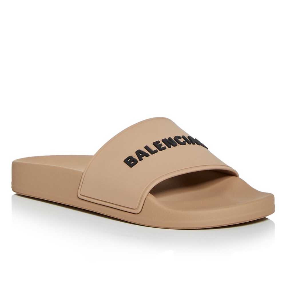 Balenciaga beige/black Pool Slide Sandal Size 39